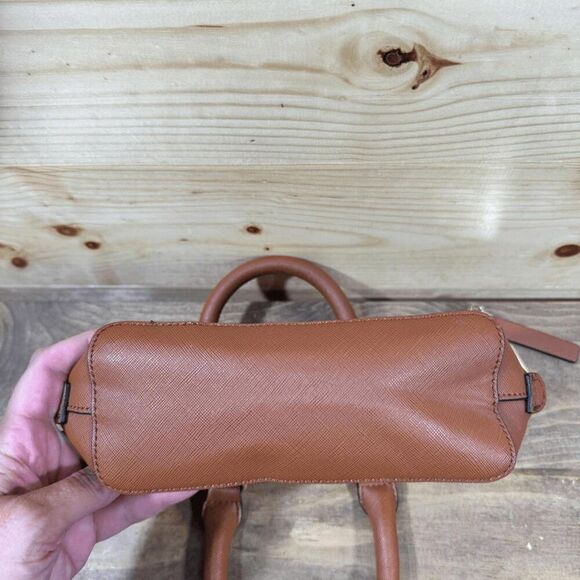 Steve Madden Cognac Faith Saffiano Small Satchel Brown Mini - Picture 11 of 14